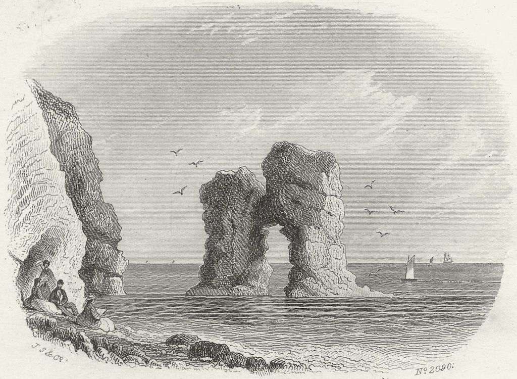 ISLE OF WIGHT. Arched Rock, Freshwater. IOW c1850 old antique print picture